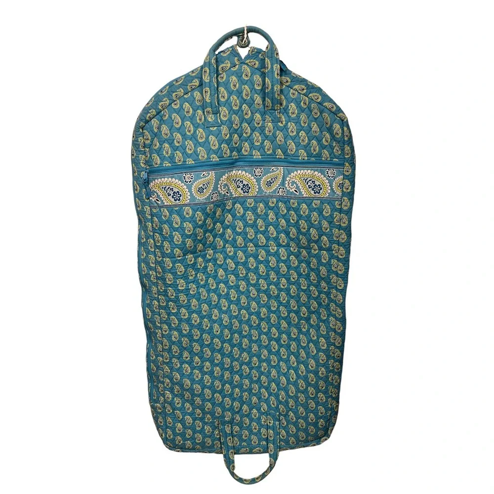 Vera Bradley Bermuda Blue Paisley Print Quilted Hanging Long Garment Bag Retired